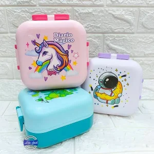 ظرف غذای دوطبقه قفل دار در سه رنگ