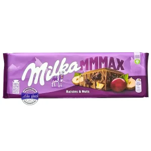 تابلت بزرگ شکلات میلکا ام مکس چند لایه فندق و کشمش 270 گرم